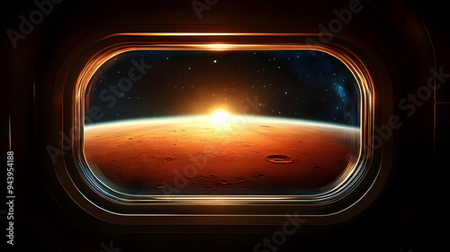 View of Mars through a spac...