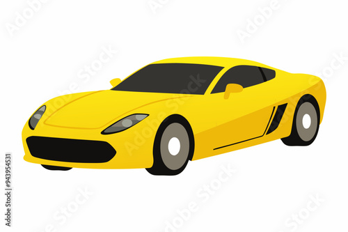 Sport Car No Background no shadow, yellow color WHIte background