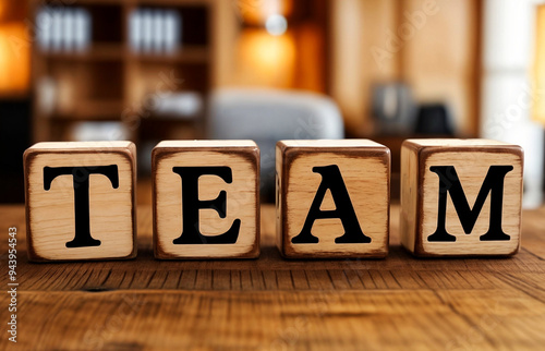 3d render illustration of a wooden block with the word text 