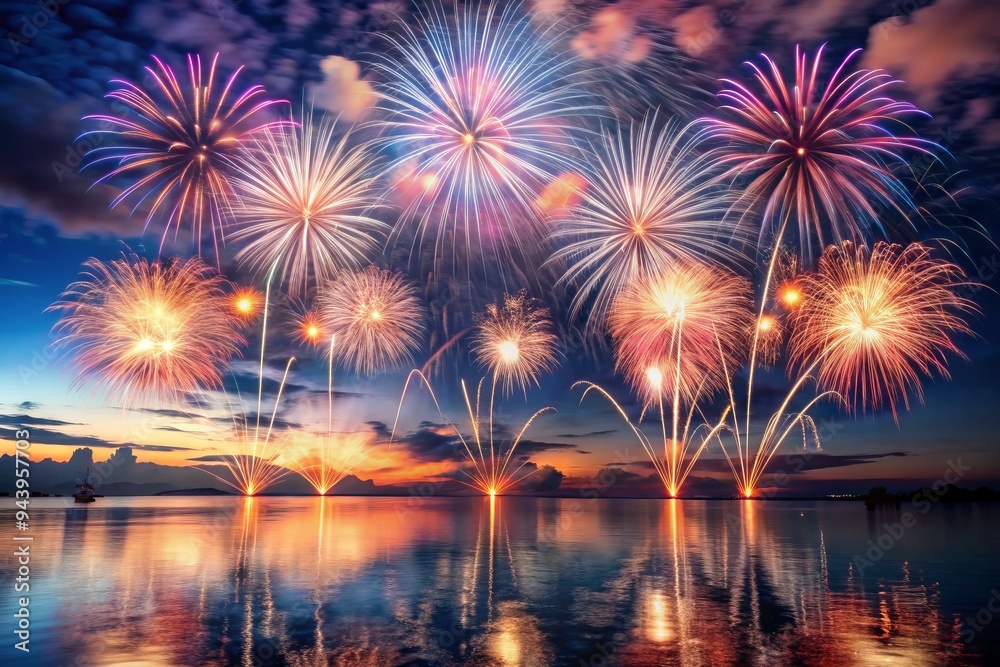 Sublime Serenity: Delicate fireworks gently drift upwards, creating a tranquil display of shimmering light and tranquil sounds. Sublime Serenity: Delicate fireworks gently drift upwards, creating a tranquil display of shimmering light and tranquil sounds.