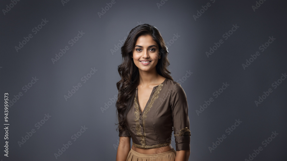 Radiant and mature Indian businesswoman with flawless skin and natural beauty. Brunette with neat hair and a warm smile Radiant and mature Indian businesswoman with flawless skin and natural beauty. Brunette with neat hair and a warm smile