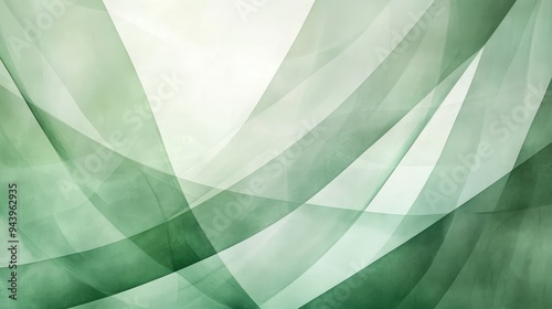 Sophisticated abstract backdrop with layered soft green and deep green geometric shapes.