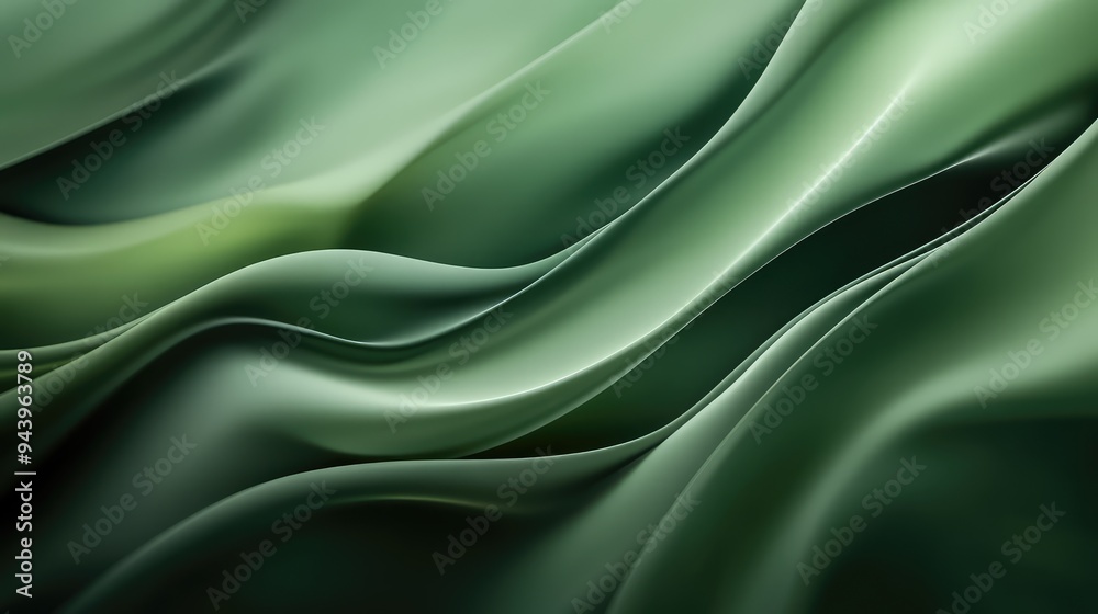Smooth abstract background with flowing transitions between soft green and dark green shades. Smooth abstract background with flowing transitions between soft green and dark green shades.