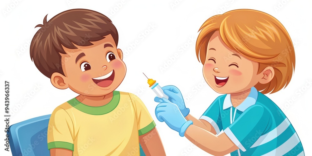 Vibrant and Joyful Childhood Immunizations: Depict the importance of immunizations with bright colors, joyful illustrations, and a positive tone. Vibrant and Joyful Childhood Immunizations: Depict the importance of immunizations with bright colors, joyful illustrations, and a positive tone.