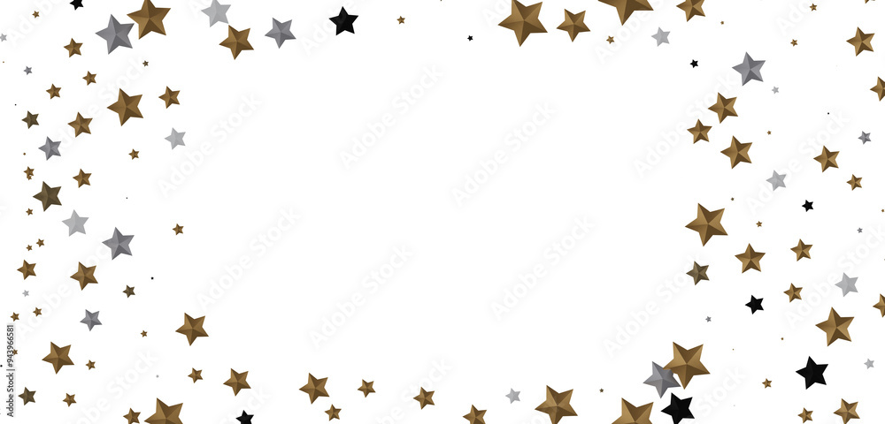 Radiant Euphoria: Lose Yourself in a 3D Gold Stars Rainfall