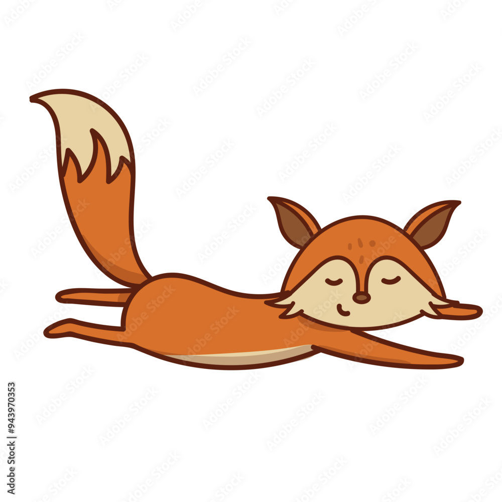 Fototapeta premium Autumn Fox Illustration_8