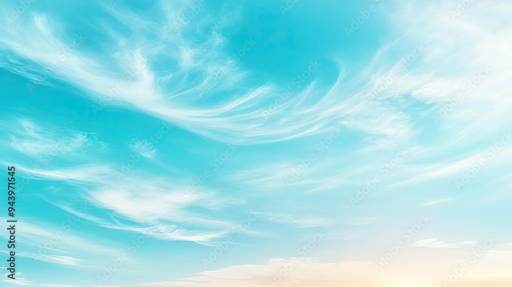 Fototapeta premium A serene sky with soft clouds and a gentle gradient, perfect for backgrounds or nature-themed designs.