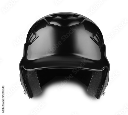 Photography One black baseball helmet isolated on white