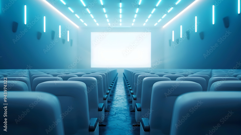 Cinematic Minimalist Theater Hall with Ample Negative Space and High Contrast Lighting Cinematic Minimalist Theater Hall with Ample Negative Space and High Contrast Lighting