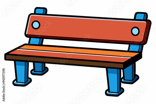 Bench color Vector Design on White Background