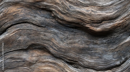 Weathered Driftwood Sculpture with Unique Natural Texture and Patterns