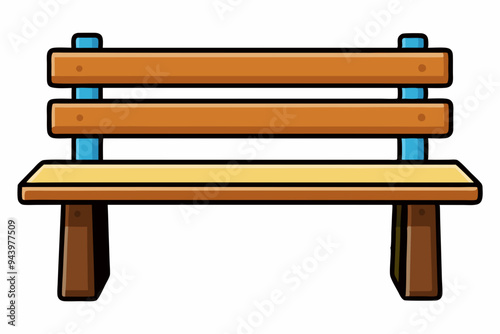 Bench color Vector Design on White Background