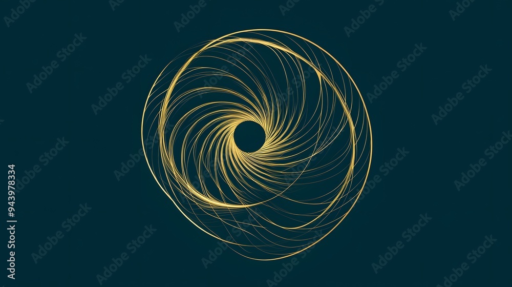 Abstract Gold Spiral on Teal Background Abstract Gold Spiral on Teal Background