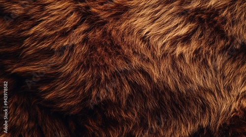 Detailed view of soft, thick brown bear fur in warm tones