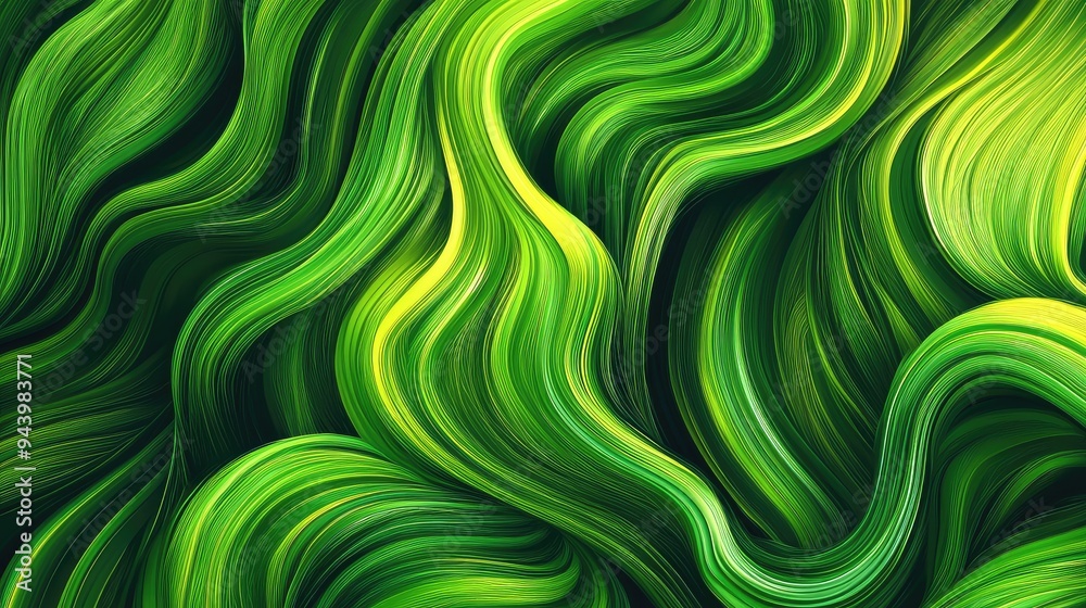 Abstract background with green and lime interwoven lines, creating depth. Abstract background with green and lime interwoven lines, creating depth.