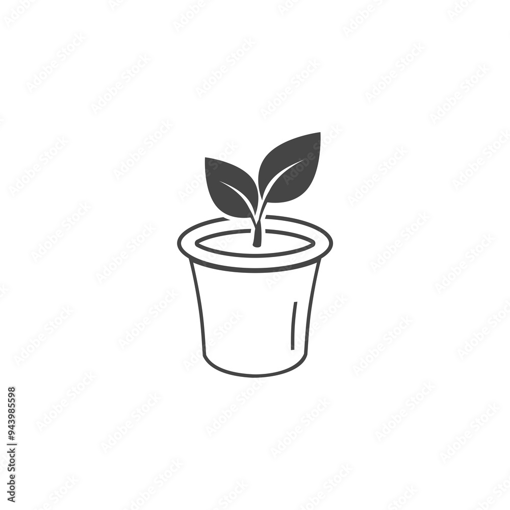 Plant pot icon isolated on white background from nature collection . Plant pot icon isolated on white background from nature collection .