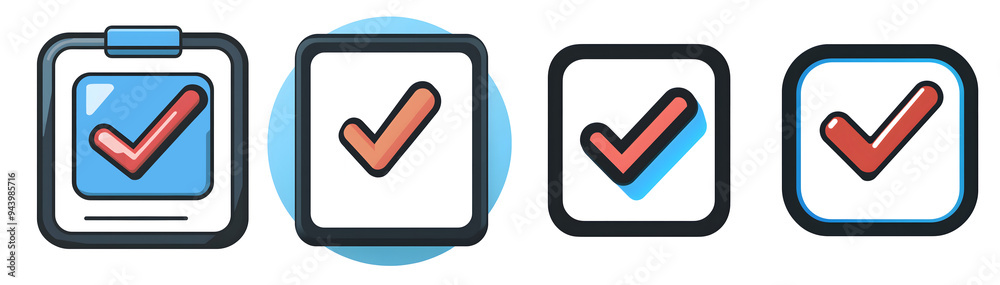 Set of Verification Icon Mockup: Modern UI Design Elements on white and transparent background. Set of Verification Icon Mockup: Modern UI Design Elements on white and transparent background.