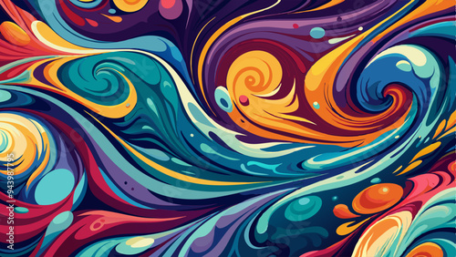 Colorful Luxury Abstract Painting Background. Trendy Wallpaper. Style Incorporates the Swirls of Marble or the Ripples. Fluid Shapes Composition