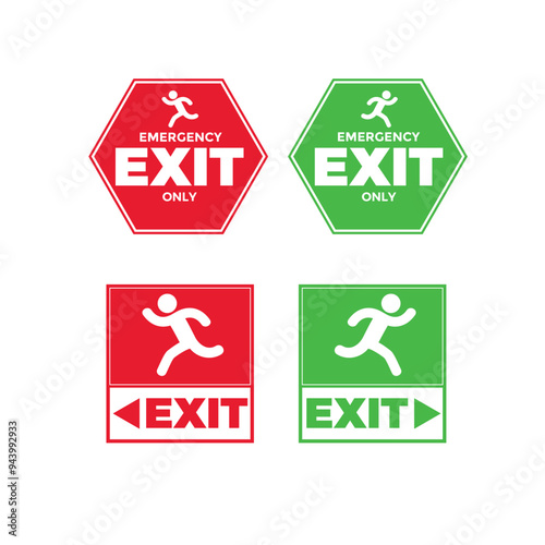 Emergency Exit sign and symbol vector