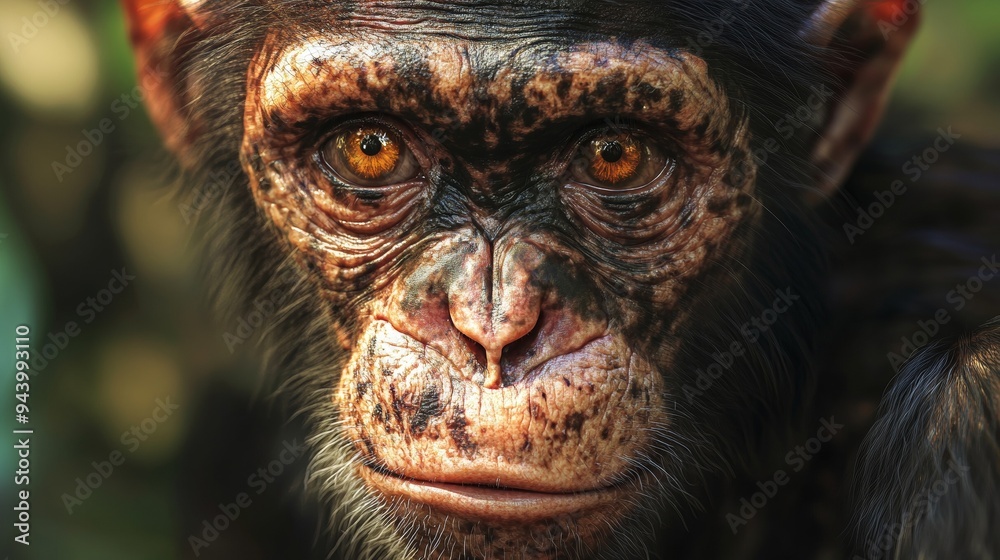 Monkeypox Virus Concept, Close-Up of Monkey's Face with Alert Expression Monkeypox Virus Concept, Close-Up of Monkey's Face with Alert Expression