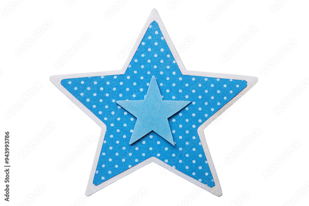 Obraz premium Blue star sticker diy paper craft png