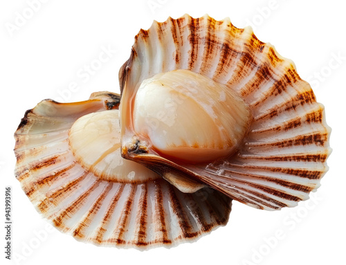 PNG Fresh scallops on white background photo