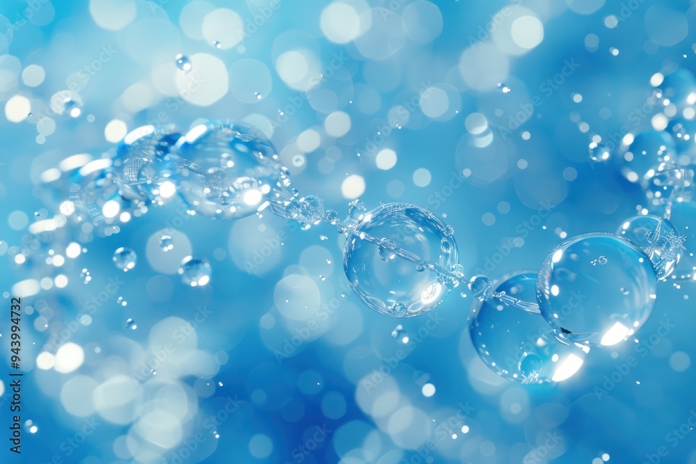 The image is of a blue sky with water droplets falling from the sky The image is of a blue sky with water droplets falling from the sky