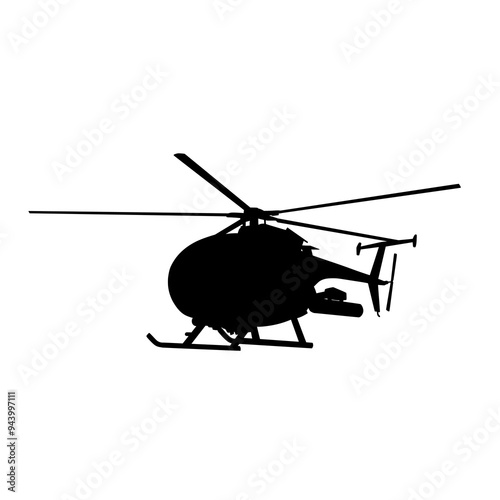 Military Helicopter Silhouette Vector Illustration