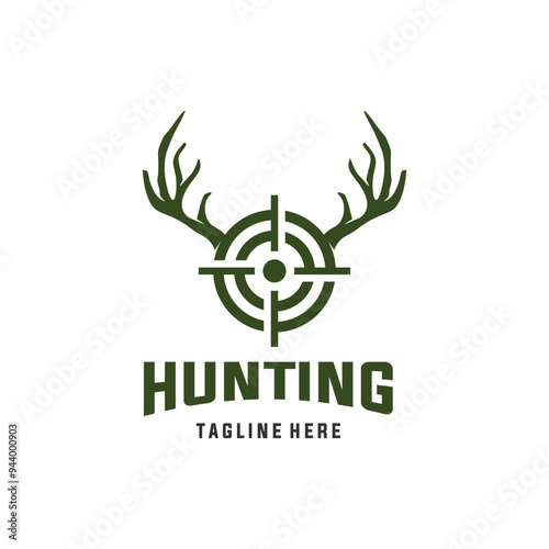 Deer Hunting club logo icon. Vector illustration