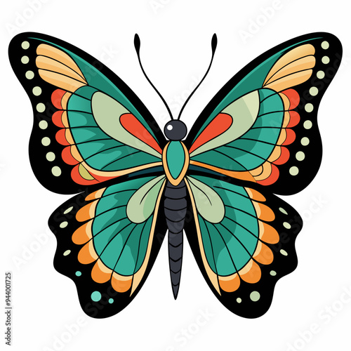 A Colorful Butterfly with Intricate Wing Patterns