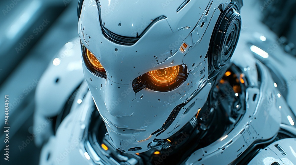 Halloween themed epic sci-fi adventure featuring a warrior robot, ideal for tech promotions and futuristic designs with copy space. Halloween themed epic sci-fi adventure featuring a warrior robot, ideal for tech promotions and futuristic designs with copy space.