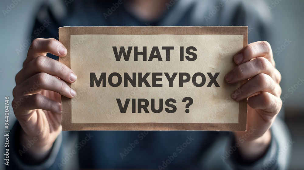 Monkeypox Virus Concept, Hands Holding Sign Asking 'What is Monkeypox Virus?' Monkeypox Virus Concept, Hands Holding Sign Asking 'What is Monkeypox Virus?'