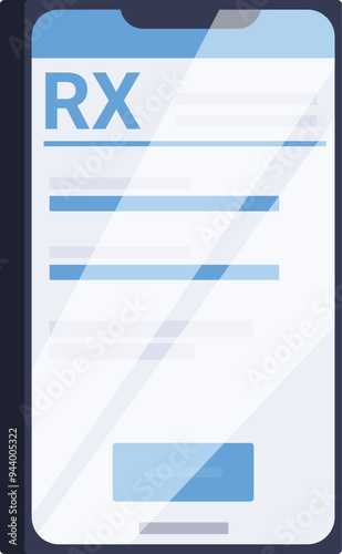 Smartphone displaying an electronic prescription form, highlighting the growing trend of telemedicine and online pharmacy services