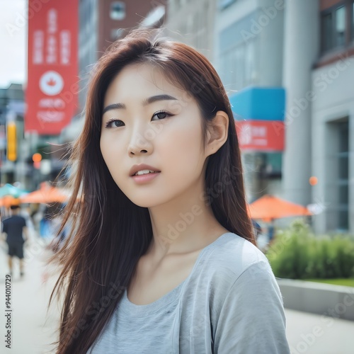 portrait of Happy asain woman photo