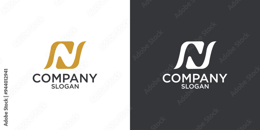 Fototapeta premium letter N abstract geometry logo vector design