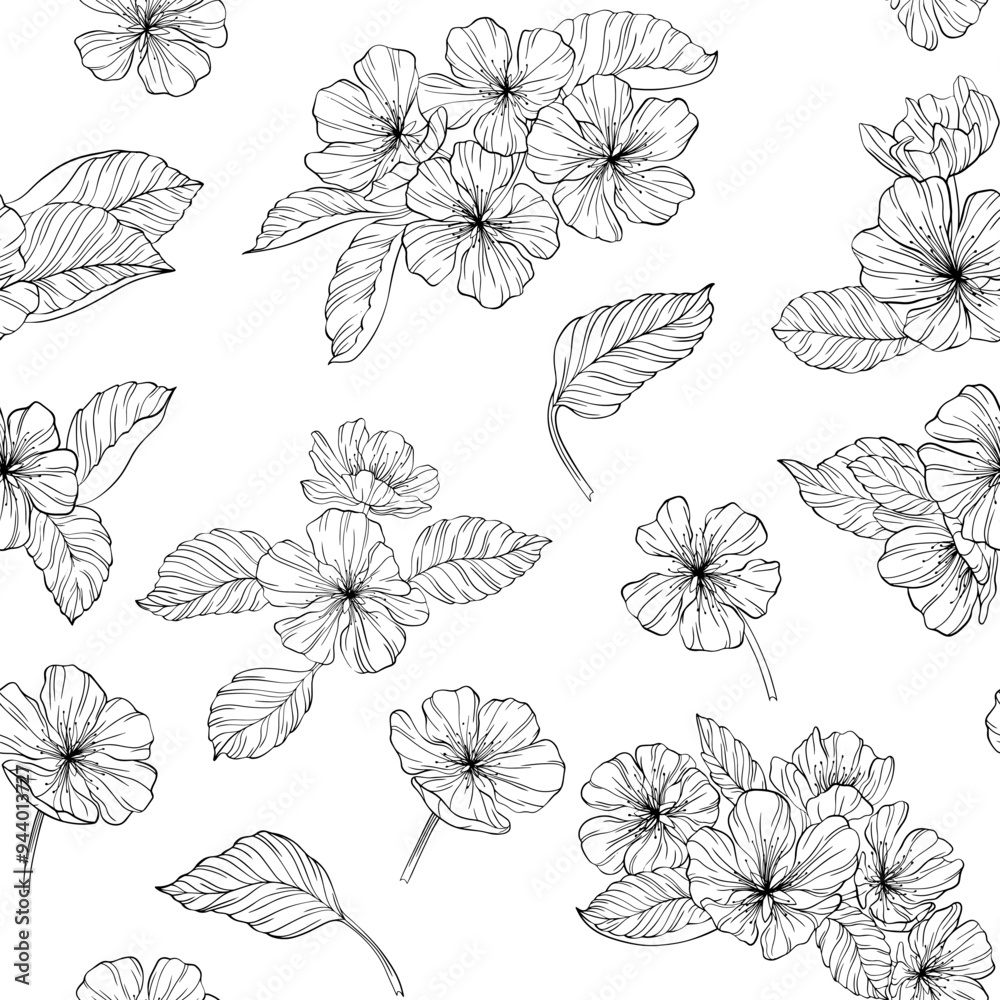 Elegant seamless pattern with flowers, design elements. Floral pattern for invitations, cards, print, gift wrap, manufacturing, textile, fabric, wallpapers. Elegant seamless pattern with flowers, design elements. Floral pattern for invitations, cards, print, gift wrap, manufacturing, textile, fabric, wallpapers.