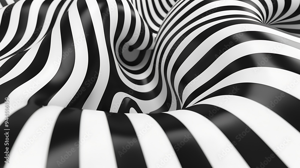 Fototapeta premium Abstract Black and White Striped Pattern