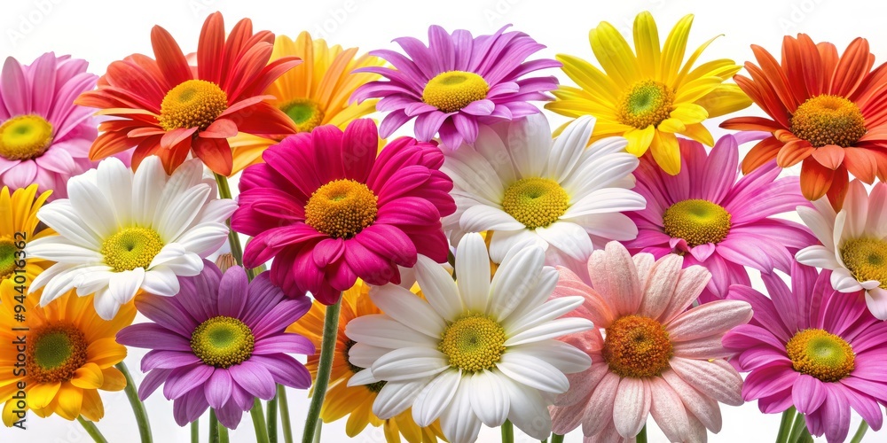 A Colorful Bouquet of Daisies A Close-Up View of a Diverse Array of Colors and Textures in a Close-Up Composition A Colorful Bouquet of Daisies A Close-Up View of a Diverse Array of Colors and Textures in a Close-Up Composition