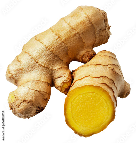 PNG Fresh ginger root highlighting its texture