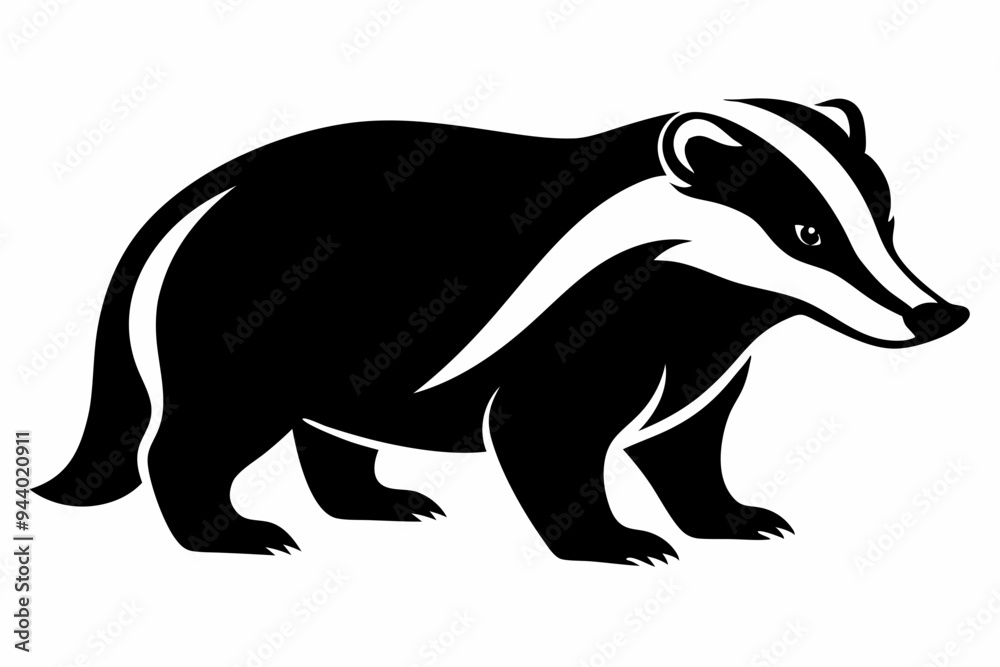 Silhouette of badger vector illustration, Honey Badger vector silhouette
Silhouette of badger vector illustration, Honey Badger vector silhouette