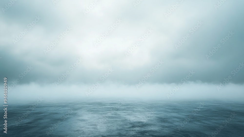 Misty ocean horizon