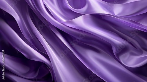 A close-up view of flowing purple silk fabric, showcasing its smooth texture and sheen.