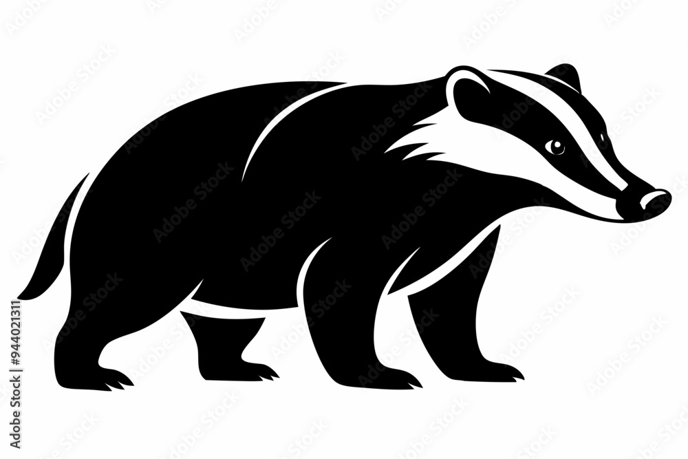 Obraz premium Badger icon, badger silhouette vector, Honey Badger 