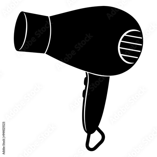 Hair Dryer Silhouette Vector Art