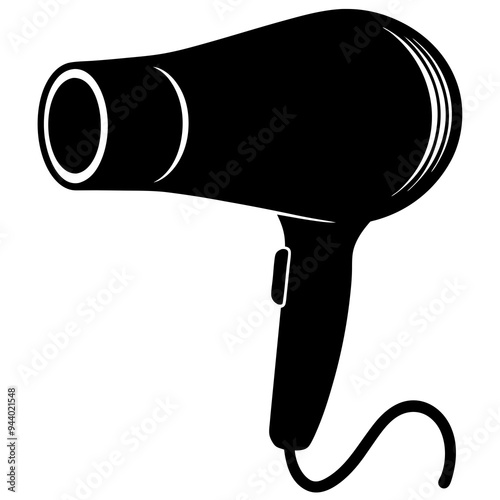 Hair Dryer Silhouette Vector Art