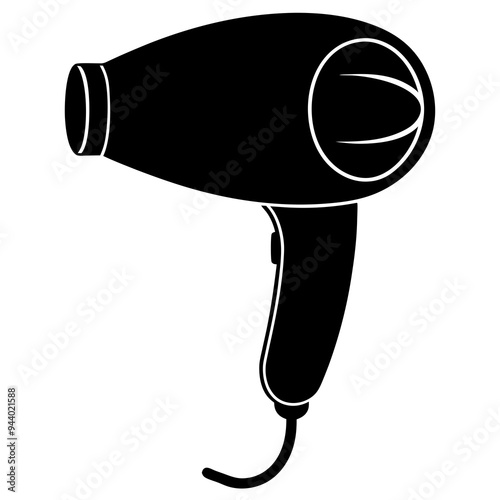 Hair Dryer Silhouette Vector Art