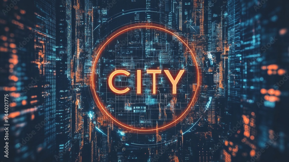 Obraz premium Futuristic City Digital Artwork