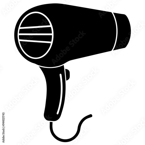 Hair Dryer Silhouette Vector Art