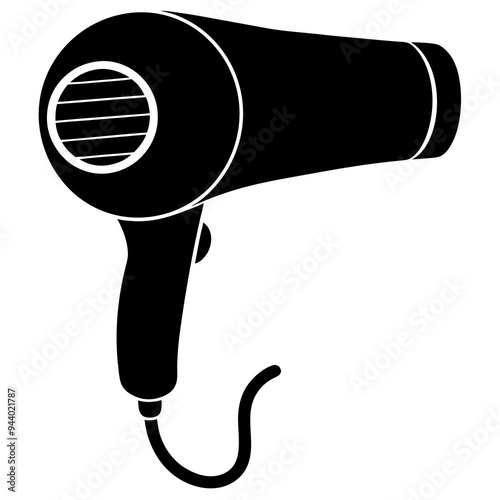 Hair Dryer Silhouette Vector Art