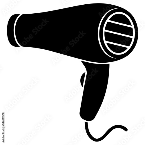 Hair Dryer Silhouette Vector Art